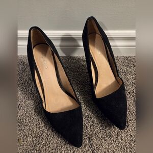 Aldo Classic Black Suede Heels
